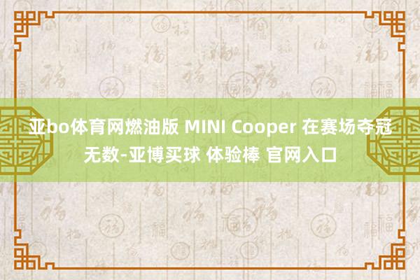 亚bo体育网燃油版 MINI Cooper 在赛场夺冠无数-亚博买球 体验棒 官网入口