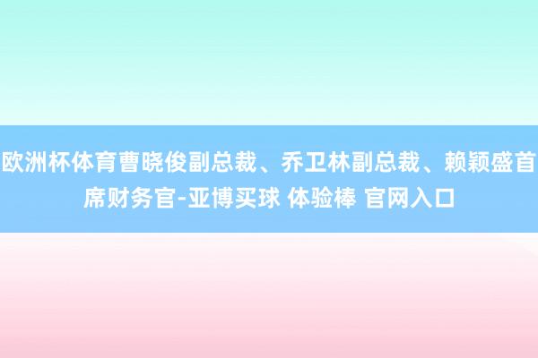 欧洲杯体育曹晓俊副总裁、乔卫林副总裁、赖颖盛首席财务官-亚博买球 体验棒 官网入口