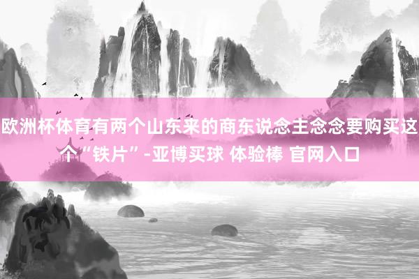 欧洲杯体育有两个山东来的商东说念主念念要购买这个“铁片”-亚博买球 体验棒 官网入口