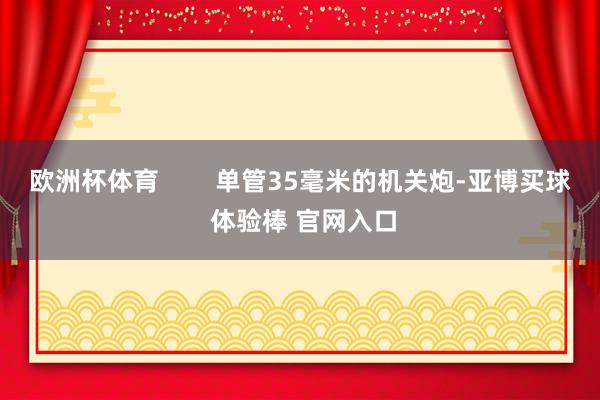 欧洲杯体育        单管35毫米的机关炮-亚博买球 体验棒 官网入口