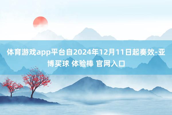 体育游戏app平台自2024年12月11日起奏效-亚博买球 体验棒 官网入口