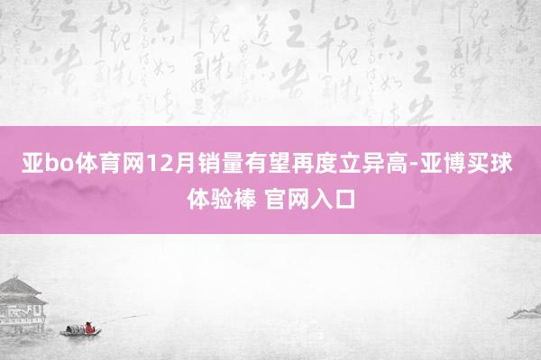 亚bo体育网12月销量有望再度立异高-亚博买球 体验棒 官网入口