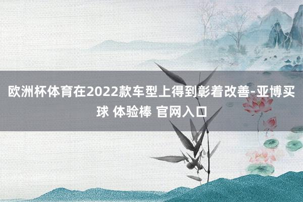 欧洲杯体育在2022款车型上得到彰着改善-亚博买球 体验棒 官网入口