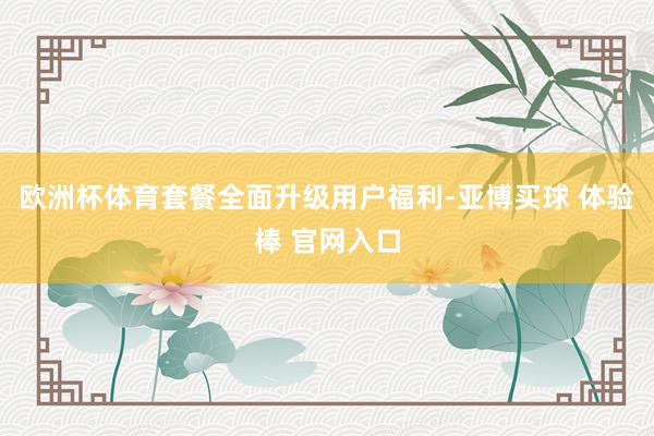 欧洲杯体育套餐全面升级用户福利-亚博买球 体验棒 官网入口