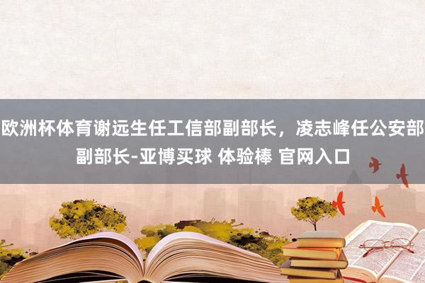 欧洲杯体育谢远生任工信部副部长，凌志峰任公安部副部长-亚博买球 体验棒 官网入口