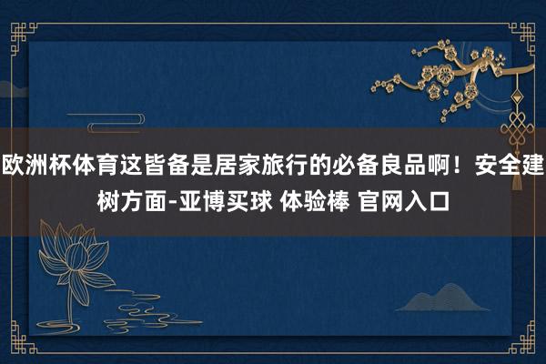 欧洲杯体育这皆备是居家旅行的必备良品啊！安全建树方面-亚博买球 体验棒 官网入口