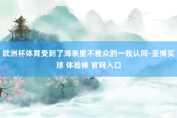 欧洲杯体育受到了海表里不雅众的一致认同-亚博买球 体验棒 官网入口