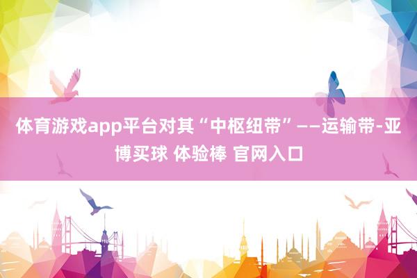 体育游戏app平台对其“中枢纽带”——运输带-亚博买球 体验棒 官网入口