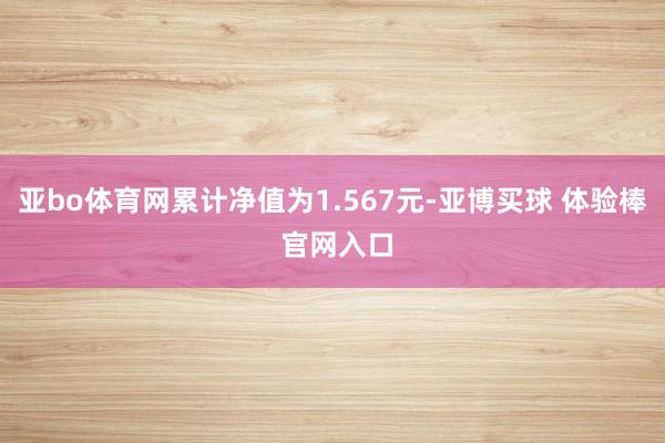 亚bo体育网累计净值为1.567元-亚博买球 体验棒 官网入口