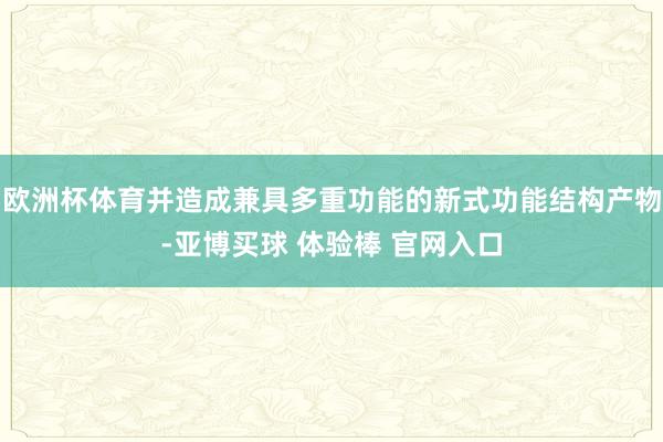 欧洲杯体育并造成兼具多重功能的新式功能结构产物-亚博买球 体验棒 官网入口