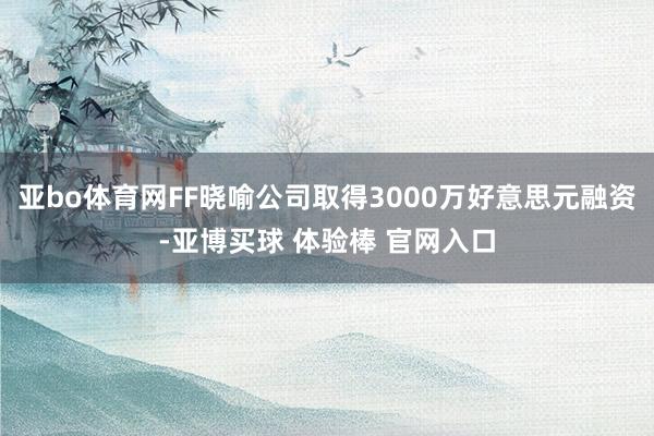亚bo体育网FF晓喻公司取得3000万好意思元融资-亚博买球 体验棒 官网入口