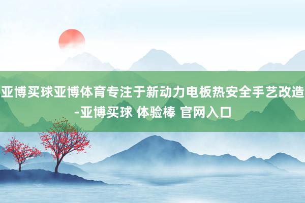 亚博买球亚博体育专注于新动力电板热安全手艺改造-亚博买球 体验棒 官网入口